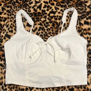 Wild Fable White Smocked Crop Top